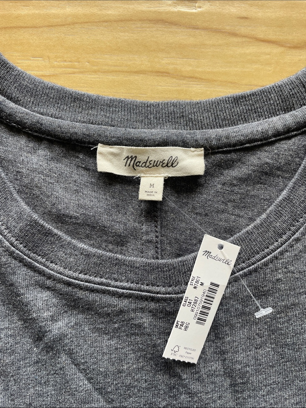 Madewell women’s  Heather Charcoal Crewneck Sweater MEDIUM